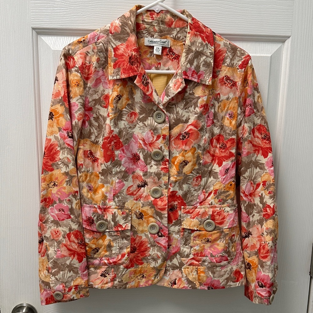 Women's Coldwater Creek Floral Blazer 14P